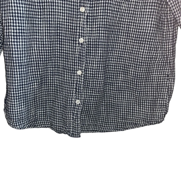 J.Crew Factory Boyfit Button Down Shirt sze L Blue Gingham Pre-Owned Excellent - Picture 7 of 15